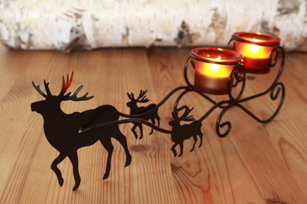 Weihnachtsdekoration Teelichthalter Rentierschlitten | Teelichter Kerzen  Kerzenhalter | Weihnachtsdekoration | Dekoration | Barbaras Dekowelt